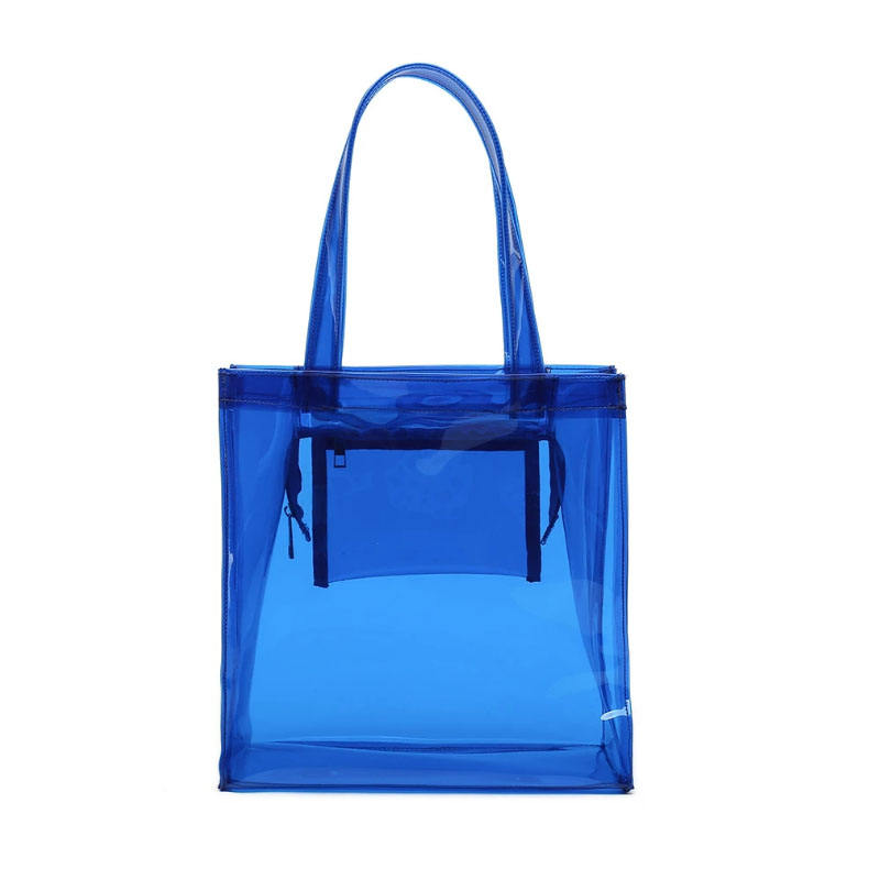 Farverig PVC-tote-lynlåstaske